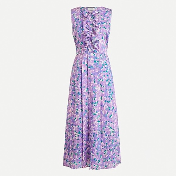 NWT J. Crew ruffle front pleated dress - Picture 2 of 13